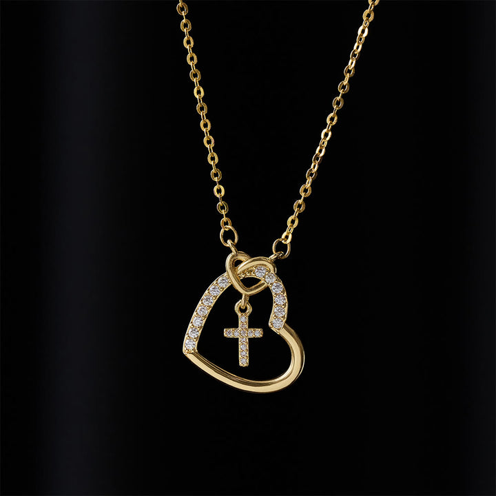 Christianartworkshop Intertwined Heart Cross Necklace with Card: Embody His Easter Joy & Grace - image 3