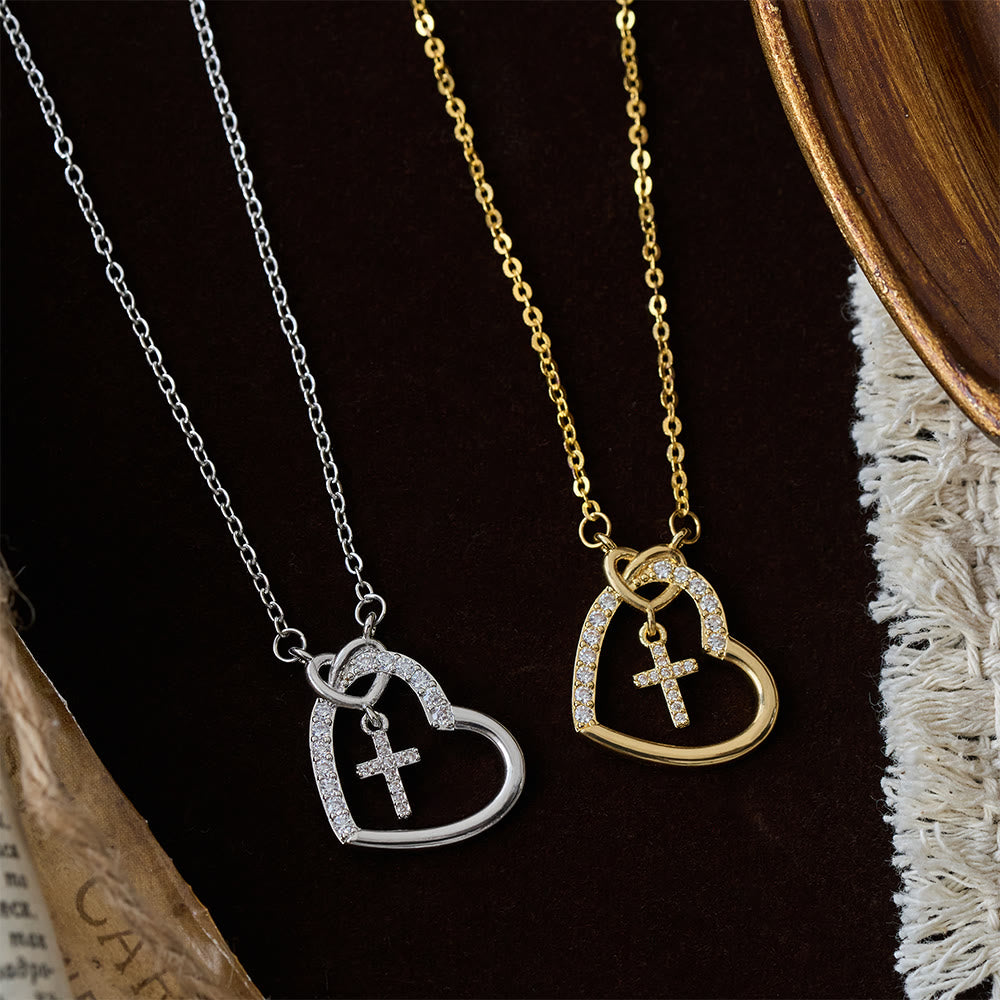 Christianartworkshop Intertwined Heart Cross Necklace with Card: Embody His Easter Joy & Grace - image 2