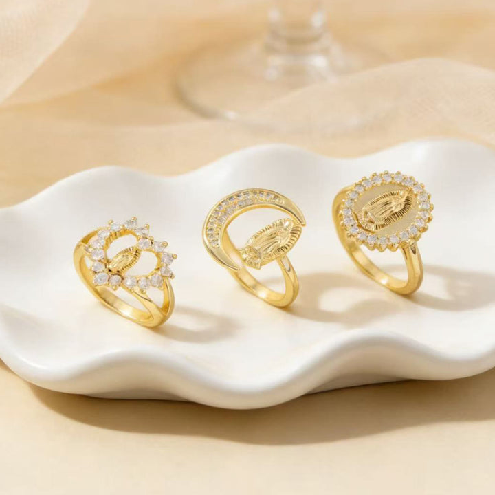 Christianartworkshop Heart/Moon/Oval Style Our Lady Ring: Sacred Devotion & Radiant Grace - image 0