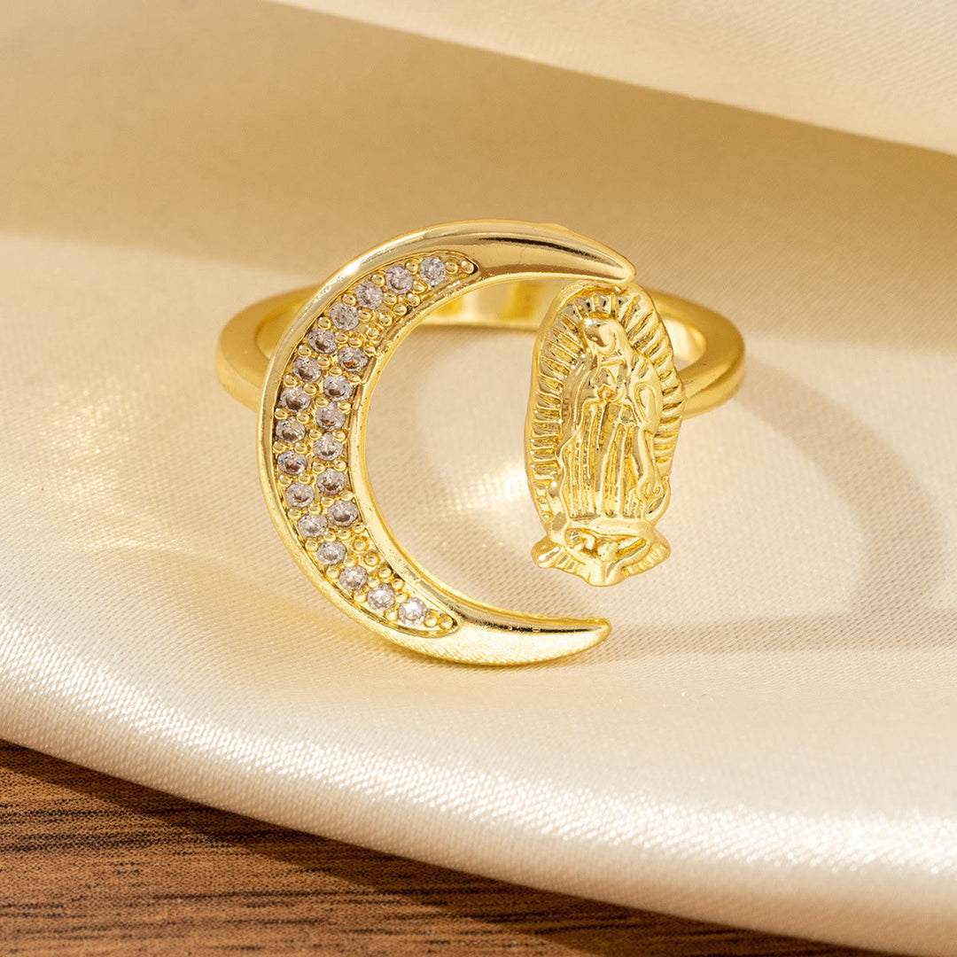 Christianartworkshop Heart/Moon/Oval Style Our Lady Ring: Sacred Devotion & Radiant Grace - image 4