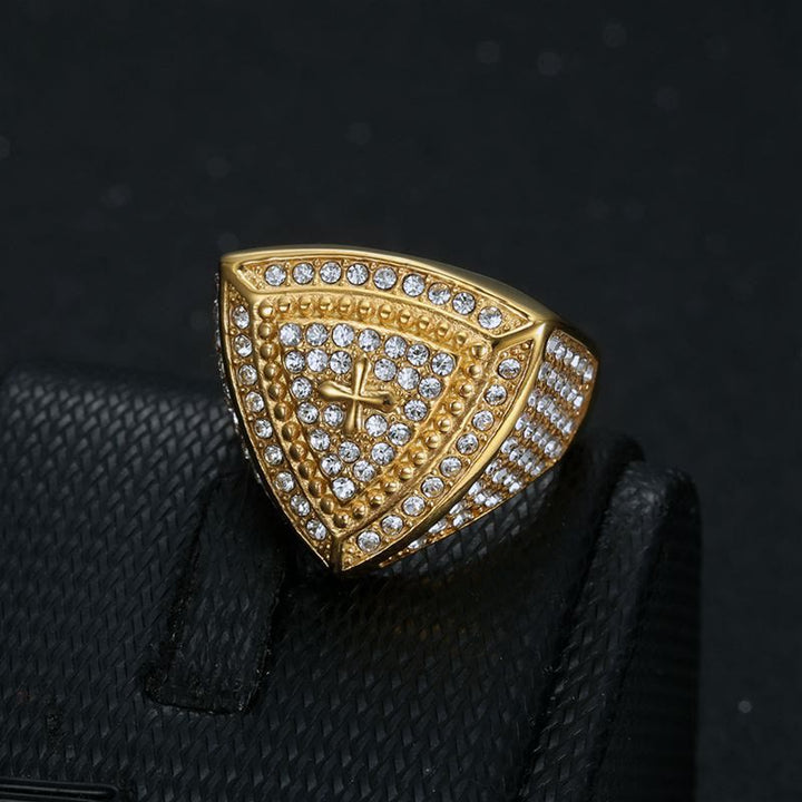 Christianartworkshop Bold Shield Cross Band Ring: Timeless Emblem of Faith and Courage - image 1