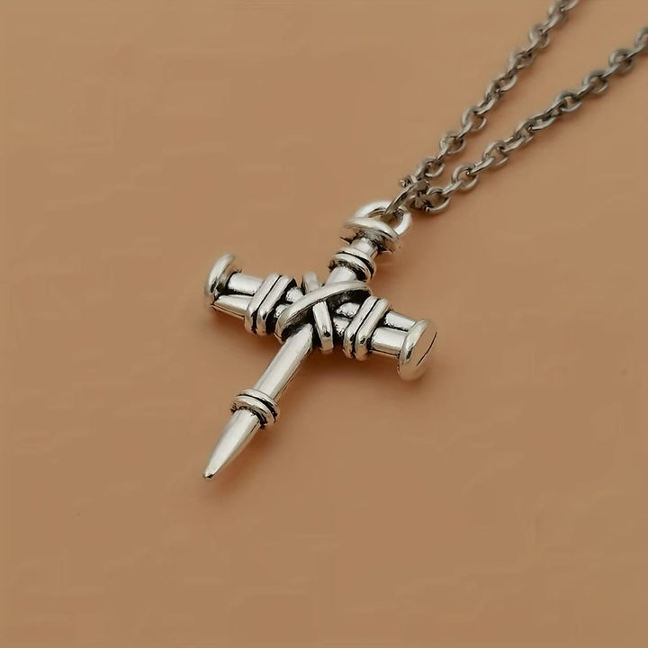 Christianartworkshop Nail Cross Link Necklace: A Symbol of Sacred Strength and Redemption - image 1