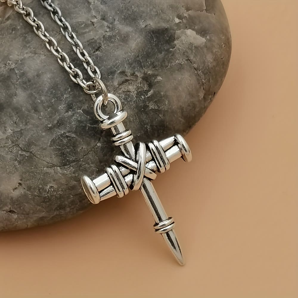 Christianartworkshop Nail Cross Link Necklace: A Symbol of Sacred Strength and Redemption - image 2
