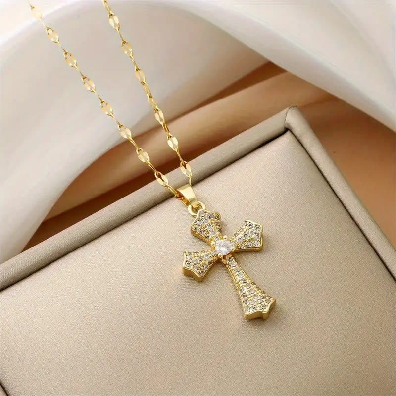 Christianartworkshop Radiant Zircon Cross Necklace: Forging Hope and Grace in Every Wear - image 3
