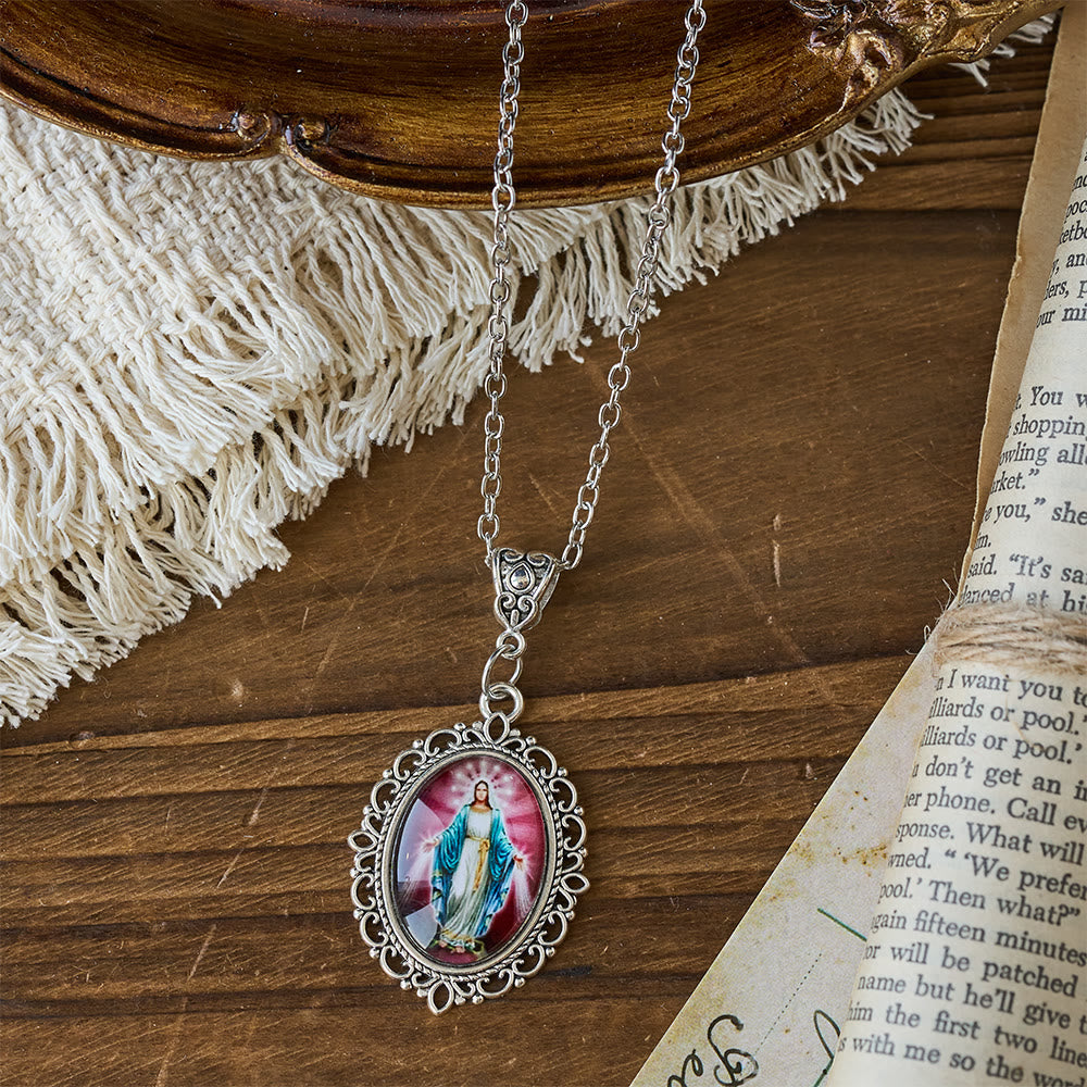 Christianartworkshop Filigree Frame Our Lady Portrait Necklace: A Symbol of Sacred Grace and Divine Light - image 11