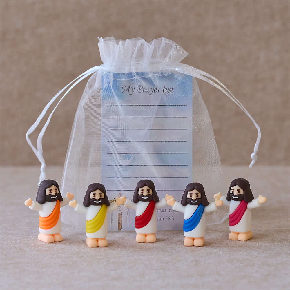 Christianartworkshop Mini Jesus Figurine With My Pray List Set: A Symbol of Gentle Faith in Every Hand - 20pcs/set - image 0