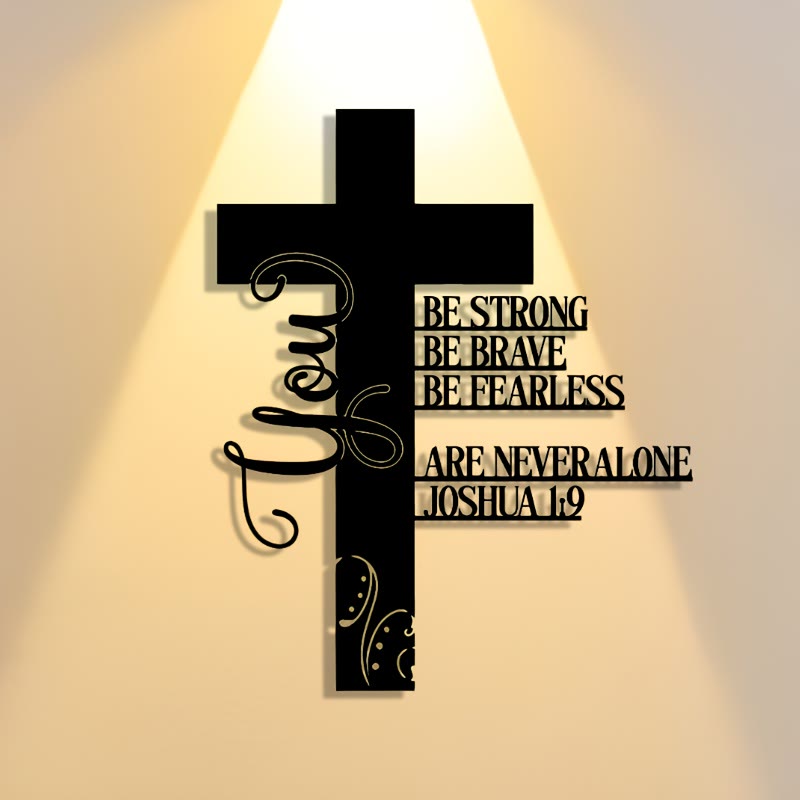 Christianartworkshop Joshua 1:9 Cross Metal Wall Decor: A Symbol of Fearless Faith - image 3