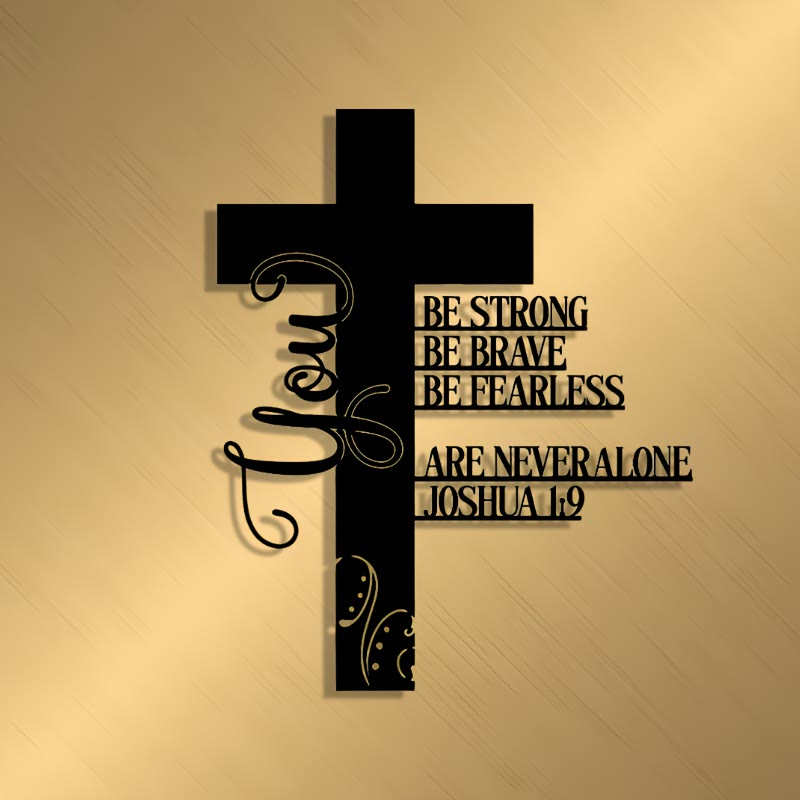 Christianartworkshop Joshua 1:9 Cross Metal Wall Decor: A Symbol of Fearless Faith - image 4