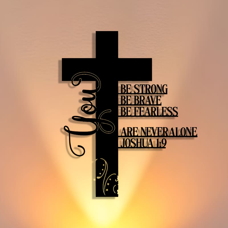 Christianartworkshop Joshua 1:9 Cross Metal Wall Decor: A Symbol of Fearless Faith - image 5