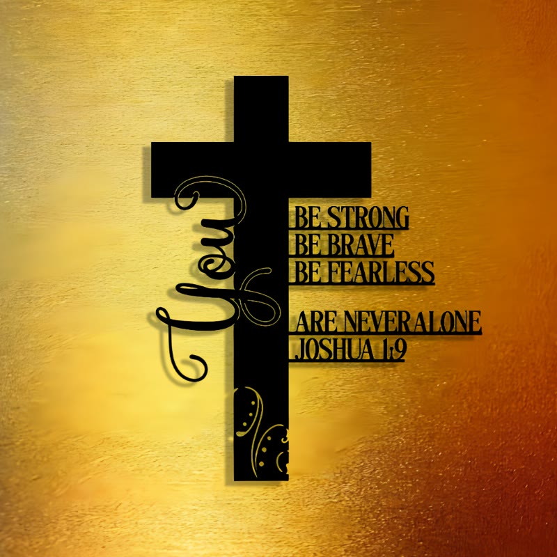 Christianartworkshop Joshua 1:9 Cross Metal Wall Decor: A Symbol of Fearless Faith - image 7