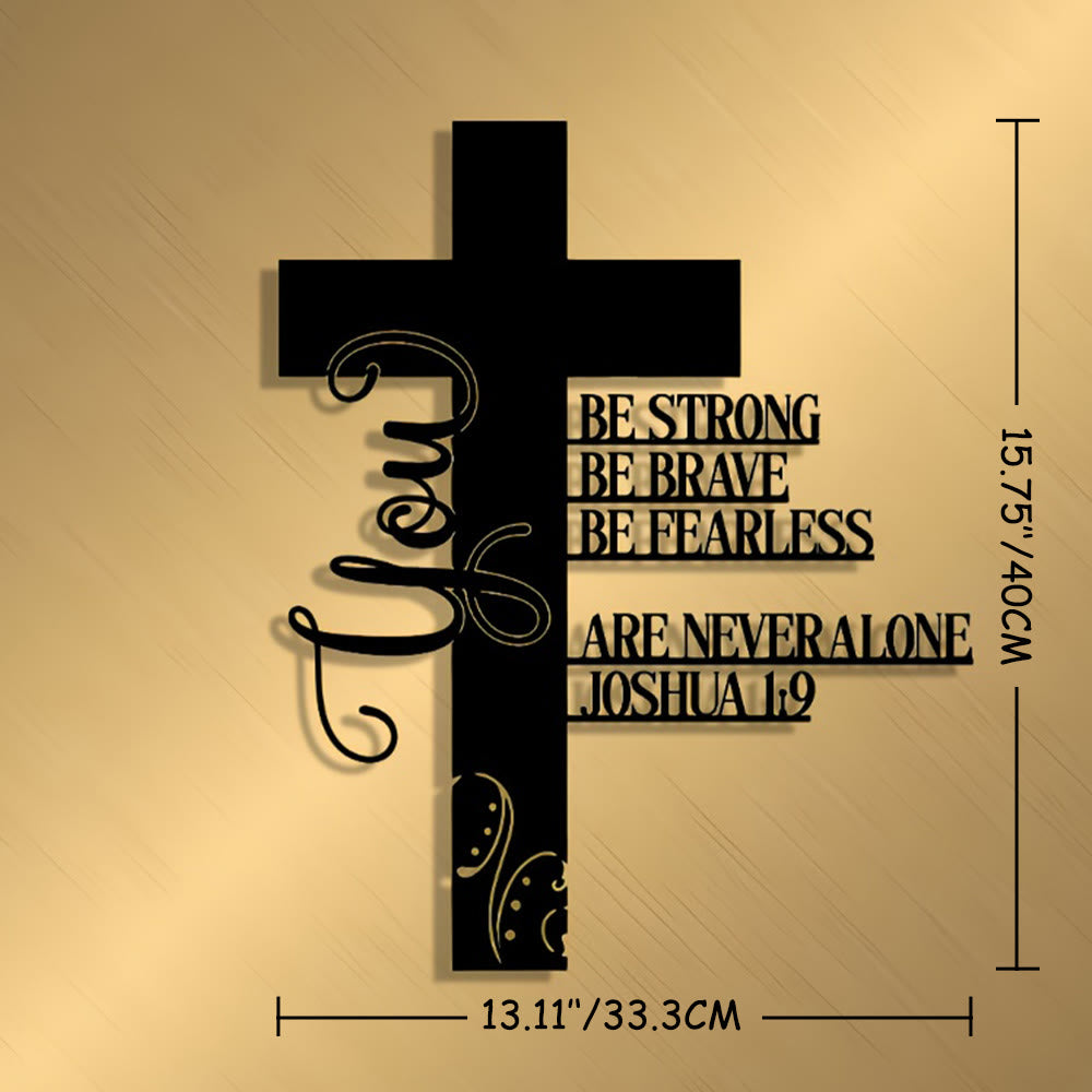 Christianartworkshop Joshua 1:9 Cross Metal Wall Decor: A Symbol of Fearless Faith - Black - 13.11''*15.75''/33.3*40cm - image 9