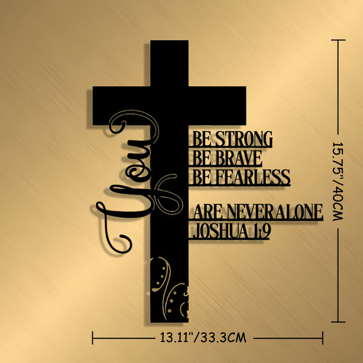 Christianartworkshop Joshua 1:9 Cross Metal Wall Decor: A Symbol of Fearless Faith - Black - 13.11''*15.75''/33.3*40cm - image 9
