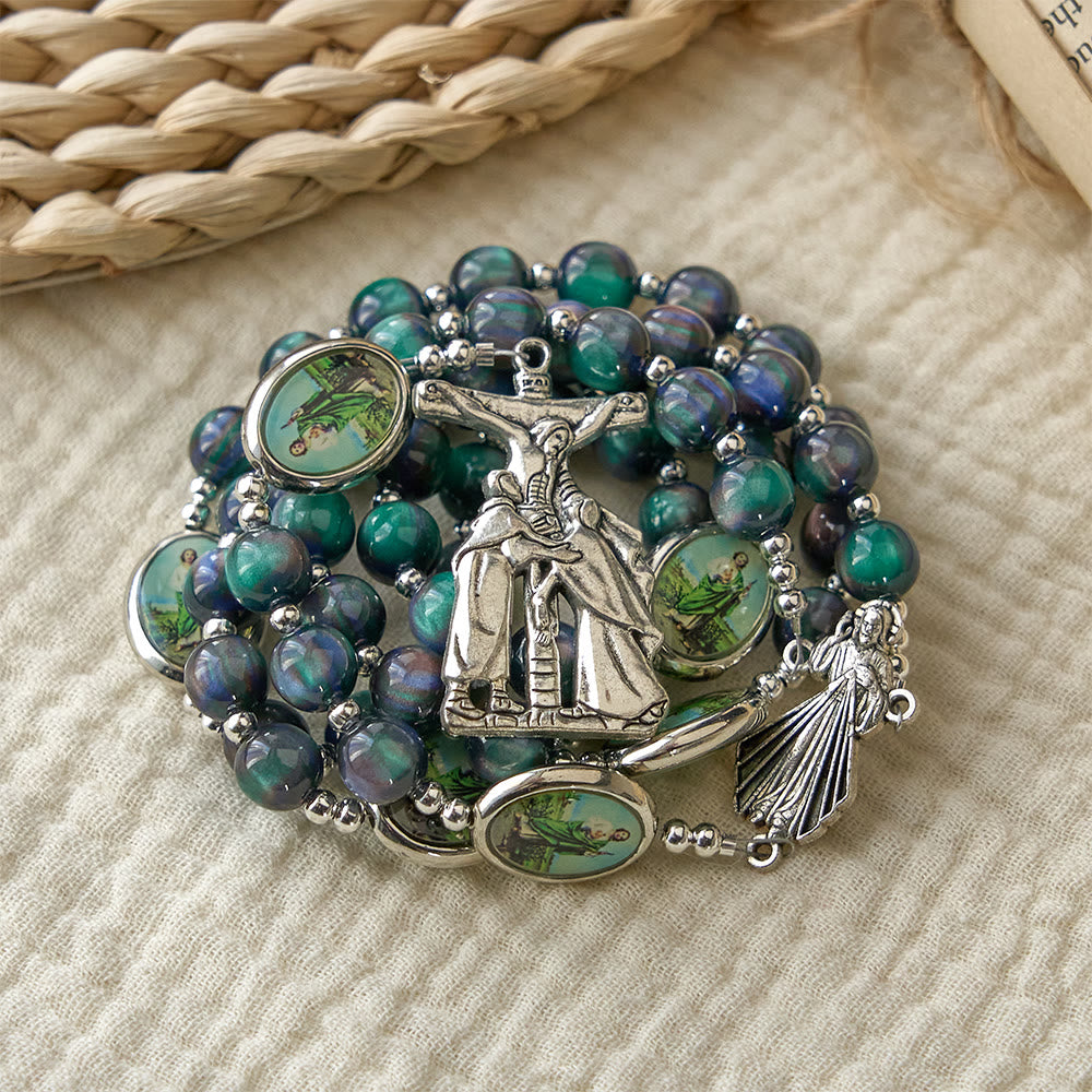 Christianartworkshop Divine Mercy Beaded Rosary with Crucifix Pendant: A Vessel of Merciful Grace in Every Prayer - Divine Mercy Rosary - image 0