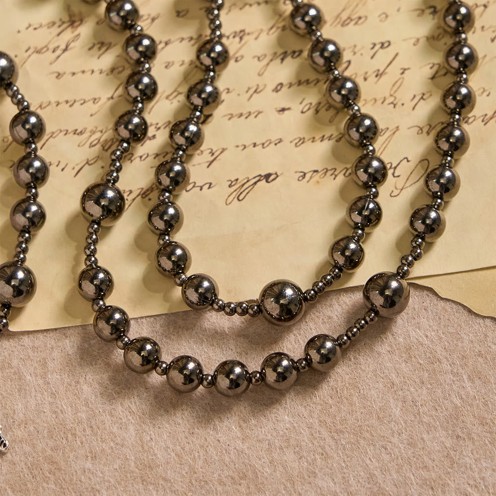 Christianartworkshop Antique Silver Bead Rosary: A Symbol of Grace in Every Prayer - image 3