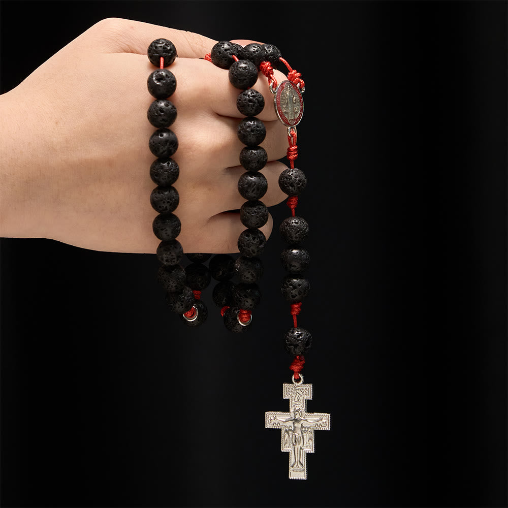 Christianartworkshop Byzantine Volcanic Stone Rosary: A Symbol of Steadfast Faith in Every Prayer - image 1