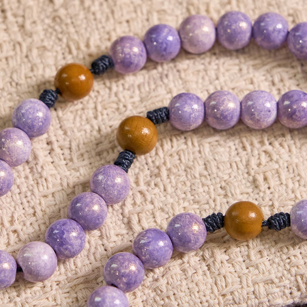 Christianartworkshop Purple Glass Devotion Rosary with Our Lady Medal & Crucifix - image 5