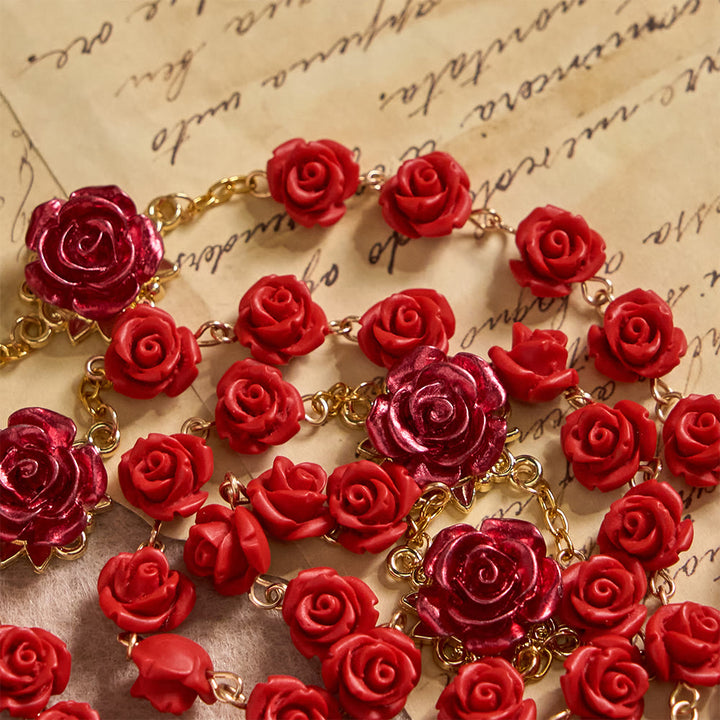 Christianartworkshop Rose Resin Bead Devotional Rosary with Our Lady Medal & Crucifix: Carry Divine Light in Every Petal - image 5