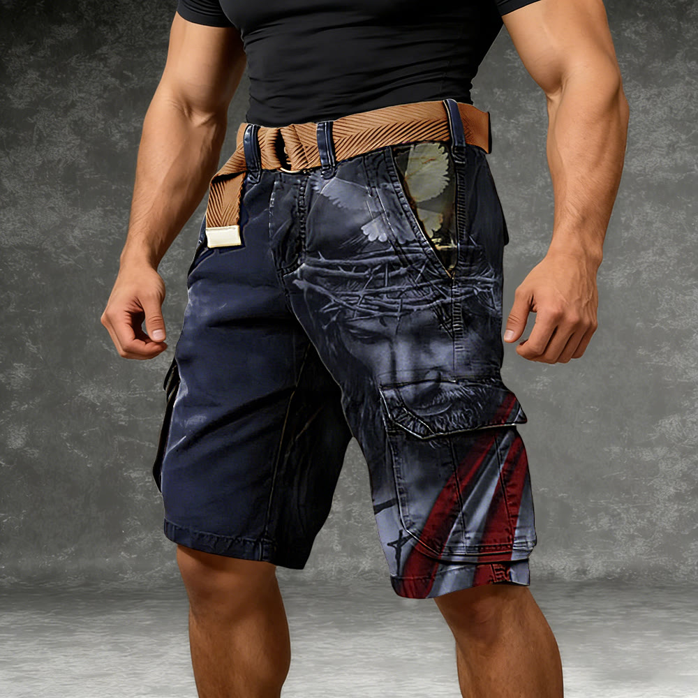 Christianartworkshop Jesus Under God USA Cargo Shorts - image 1