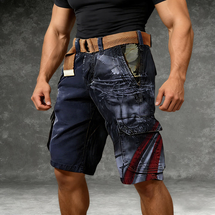 Christianartworkshop Jesus Under God USA Cargo Shorts - image 1