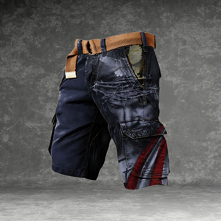 Christianartworkshop Jesus Under God USA Cargo Shorts - 5XL - image 0