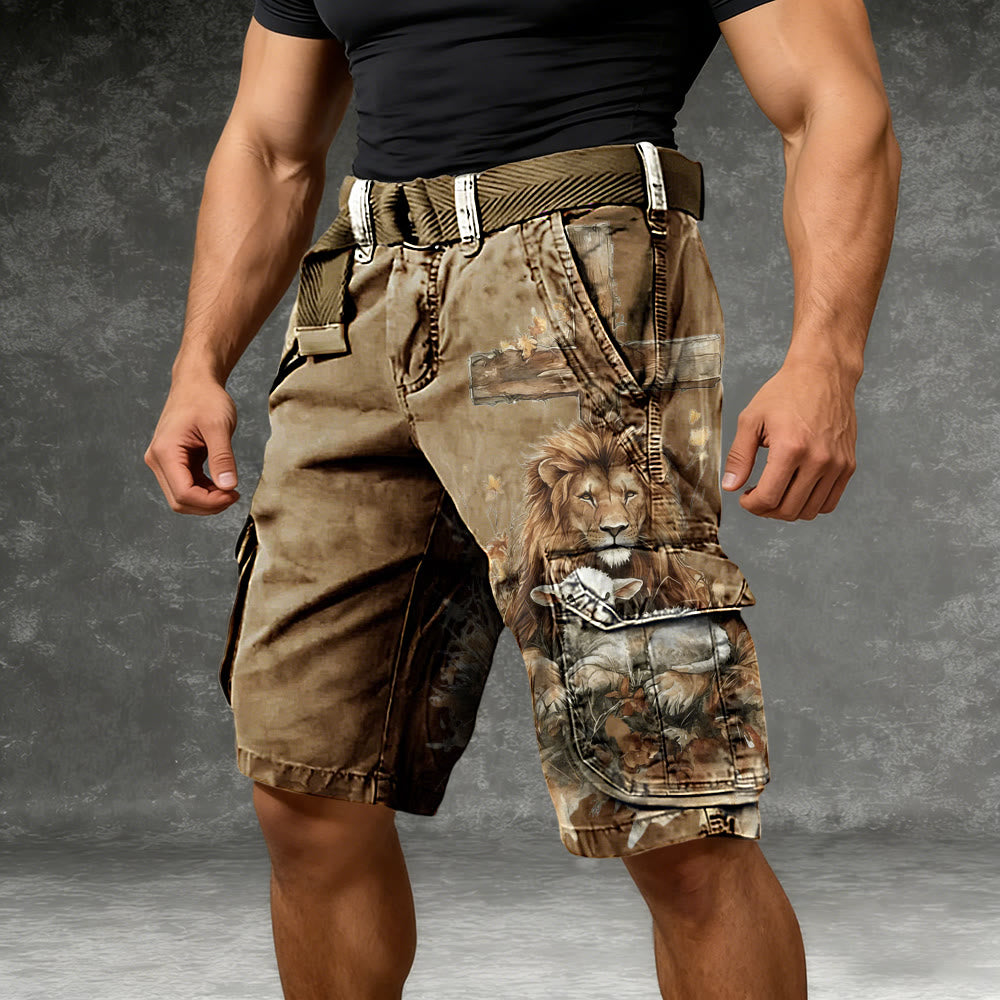 Christianartworkshop Lion of Judah & Lamb Cargo Shorts - image 1