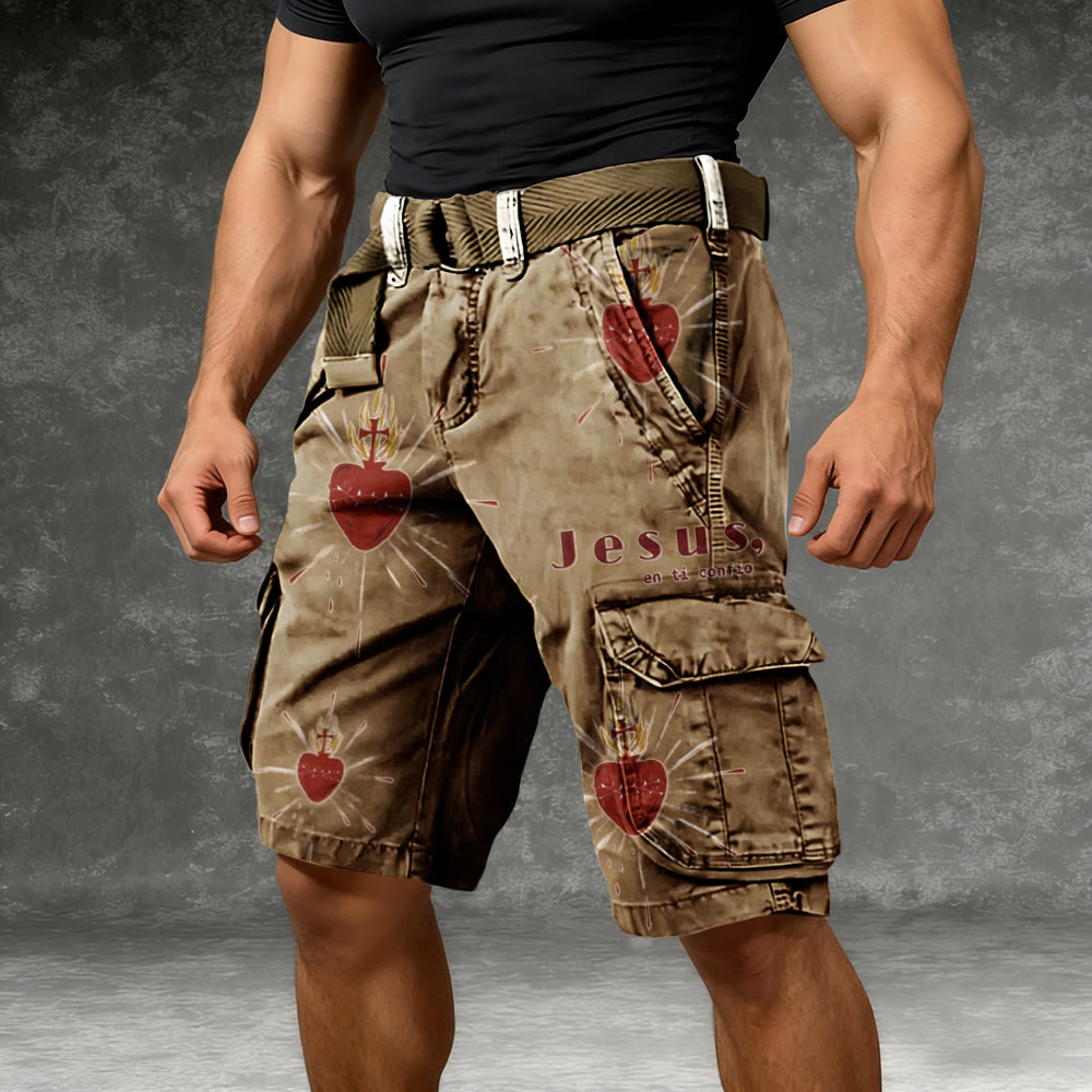 Christianartworkshop Sacred Heart of Jesus Cargo Shorts - image 1