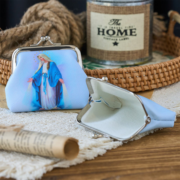 Christianartworkshop Our Lady of Grace Kiss-Lock Rosary Pouch: A Sacred Vessel for Faithful Treasures - image 2