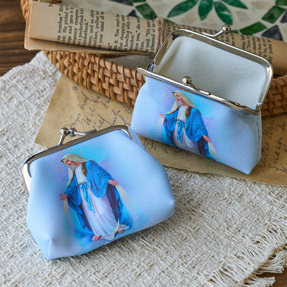 Christianartworkshop Our Lady of Grace Kiss-Lock Rosary Pouch: A Sacred Vessel for Faithful Treasures - Our Lady(2 pcs) - image 0