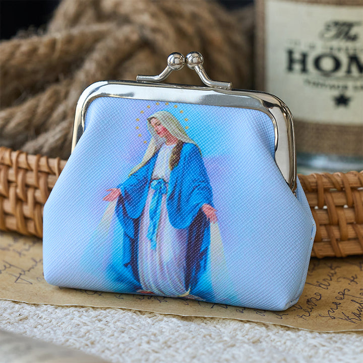 Christianartworkshop Our Lady of Grace Kiss-Lock Rosary Pouch: A Sacred Vessel for Faithful Treasures - image 3