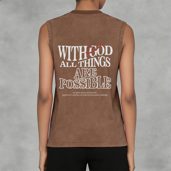 Christianartworkshop With God All Things Are Possible Washed Tank Top - image 14