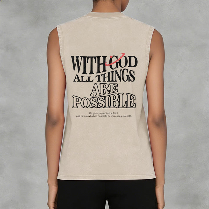 Christianartworkshop With God All Things Are Possible Washed Tank Top - image 8