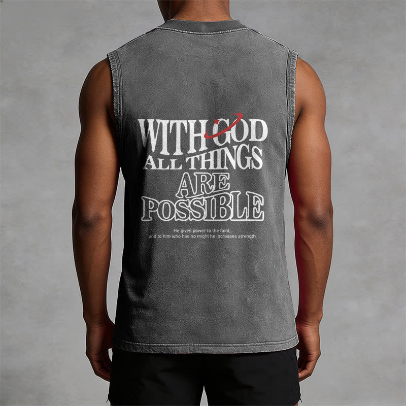 Christianartworkshop With God All Things Are Possible Washed Tank Top - image 4