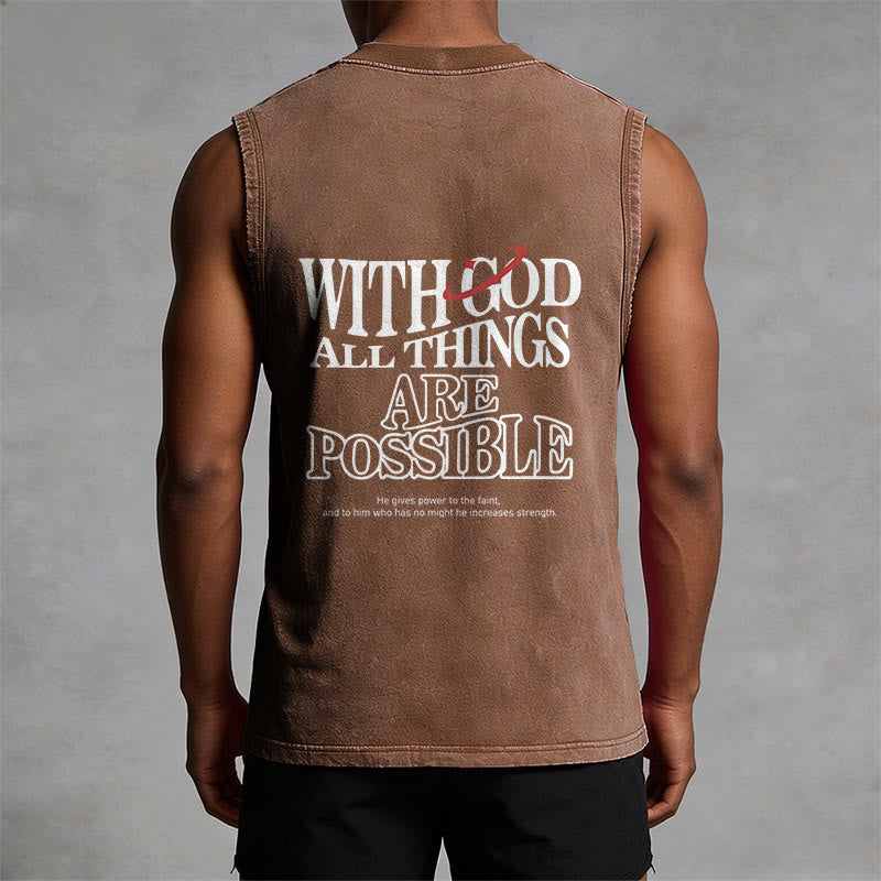 Christianartworkshop With God All Things Are Possible Washed Tank Top - image 13