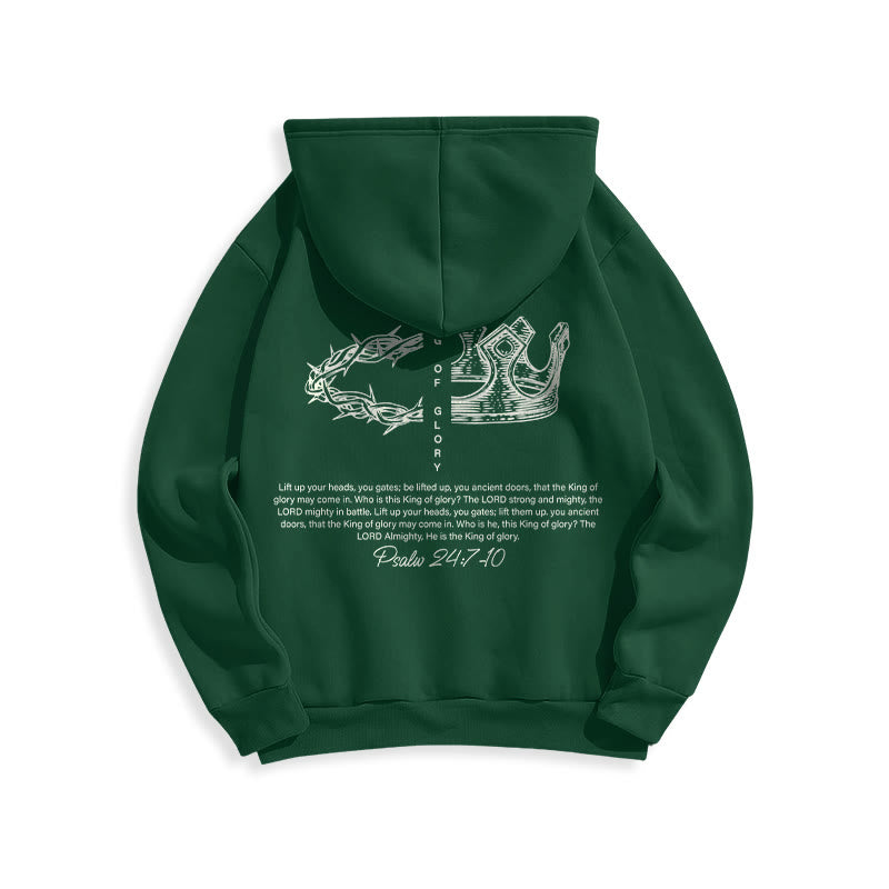 Christianartworkshop Quotation Style Jesus Is The King Fleece Lined Polyester Hoodie - image 18