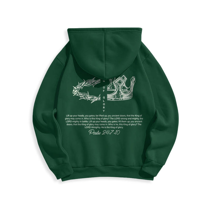 Christianartworkshop Quotation Style Jesus Is The King Fleece Lined Polyester Hoodie - image 18