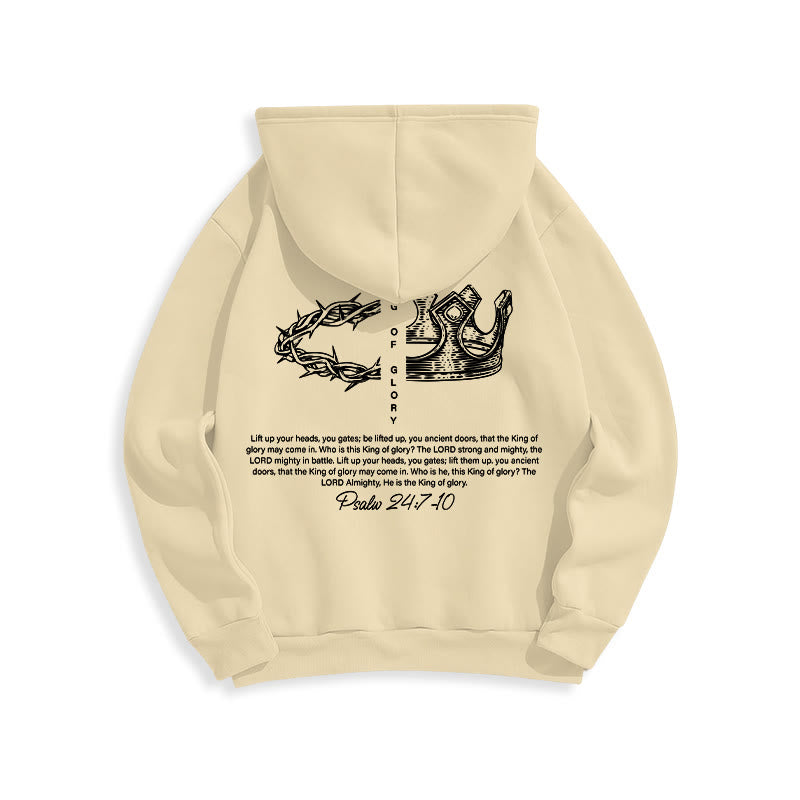 Christianartworkshop Quotation Style Jesus Is The King Fleece Lined Polyester Hoodie - image 12