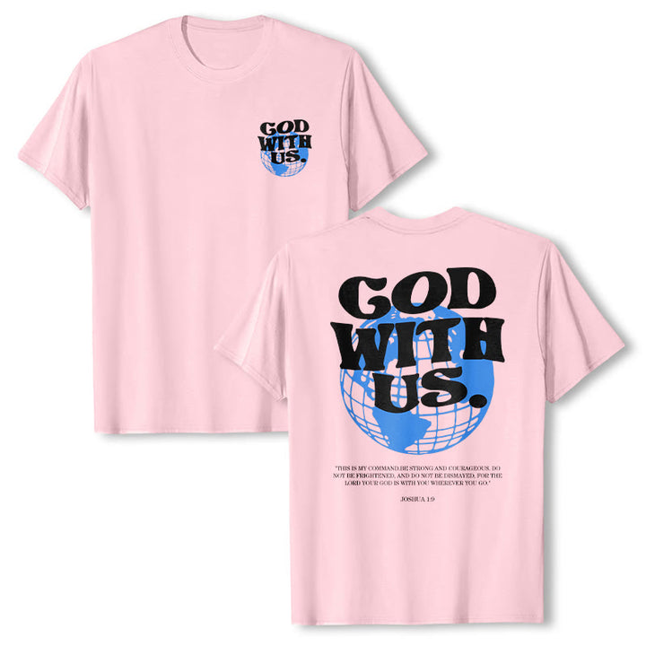 Christianartworkshop God With Us Cotton T-Shirt - Pink - 2XL - image 12