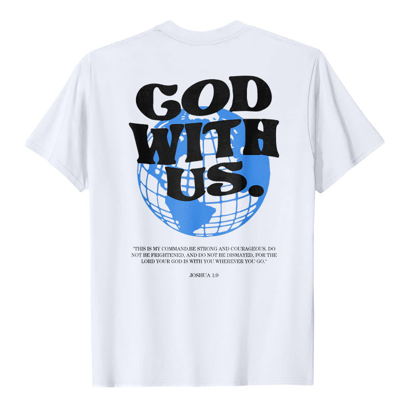 Christianartworkshop God With Us Cotton T-Shirt - image 1