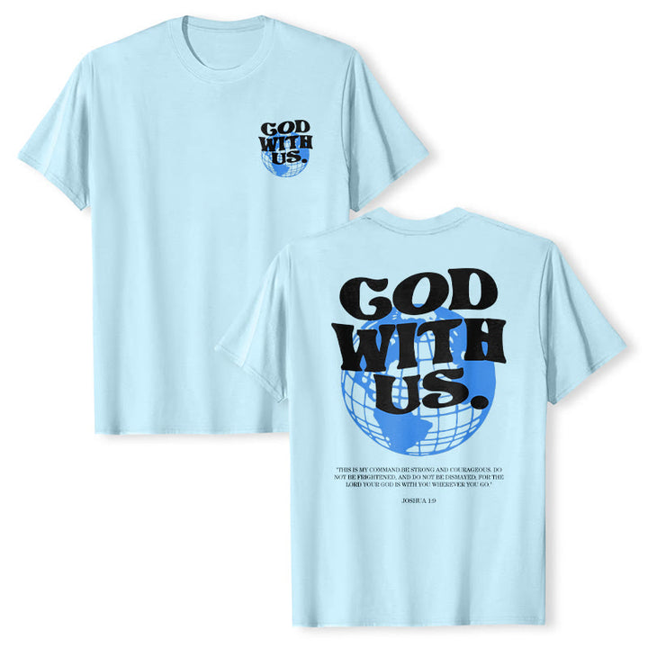 Christianartworkshop God With Us Cotton T-Shirt - Blue - 2XL - image 15