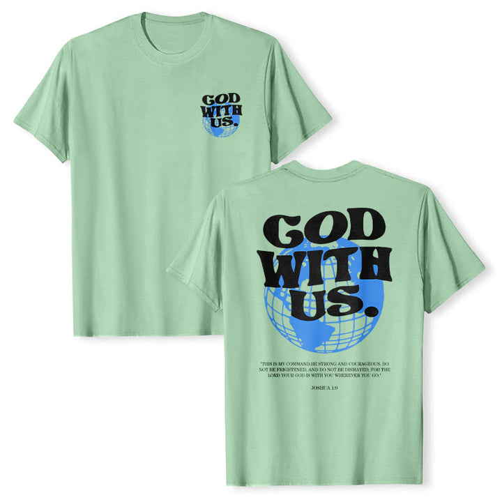Christianartworkshop God With Us Cotton T-Shirt - Light Green - 2XL - image 18