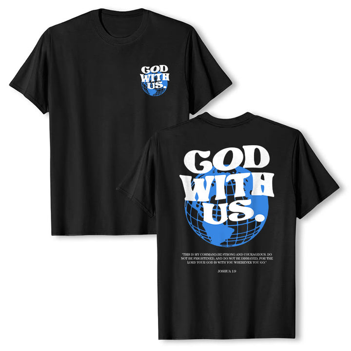 Christianartworkshop God With Us Cotton T-Shirt - Black - 2XL - image 3