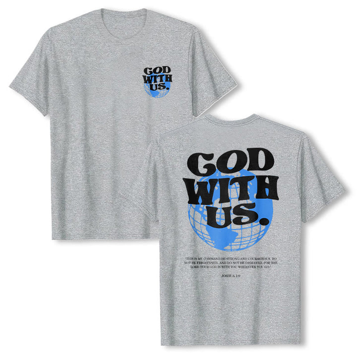 Christianartworkshop God With Us Cotton T-Shirt - Grey - 2XL - image 9