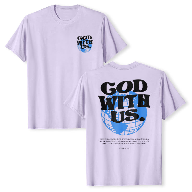 Christianartworkshop God With Us Cotton T-Shirt - Purple - 2XL - image 24