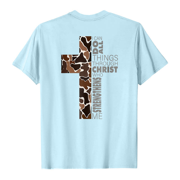 Christianartworkshop Camo Cross Design With Philippians 4:13 Verse Christian T-Shirt - image 13