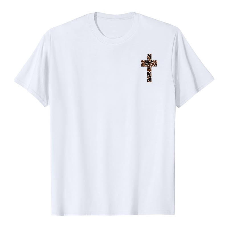 Christianartworkshop Camo Cross Design With Philippians 4:13 Verse Christian T-Shirt - image 2
