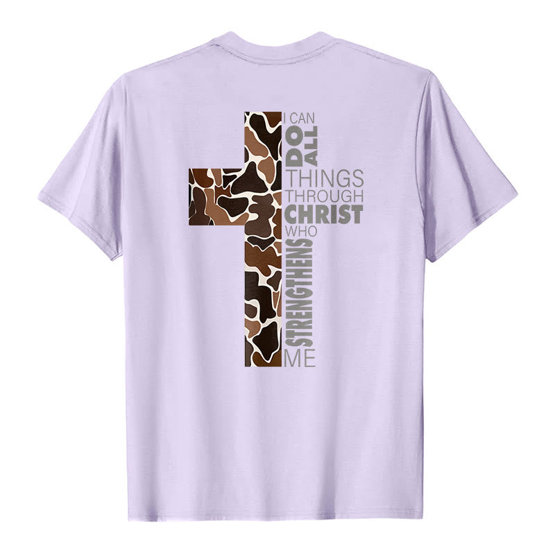 Christianartworkshop Camo Cross Design With Philippians 4:13 Verse Christian T-Shirt - image 19