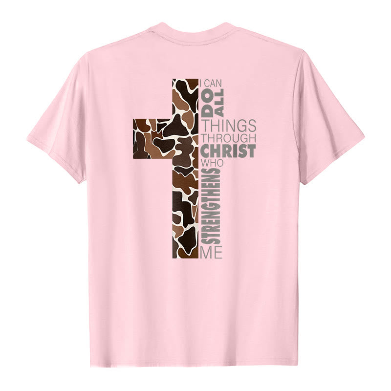 Christianartworkshop Camo Cross Design With Philippians 4:13 Verse Christian T-Shirt - image 16