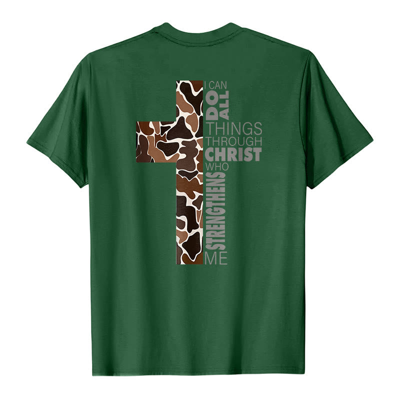 Christianartworkshop Camo Cross Design With Philippians 4:13 Verse Christian T-Shirt - image 25