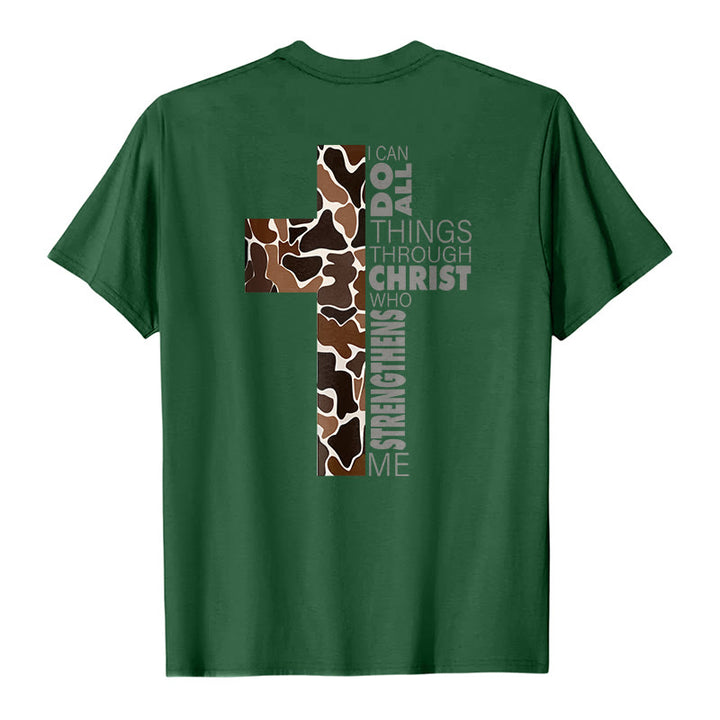 Christianartworkshop Camo Cross Design With Philippians 4:13 Verse Christian T-Shirt - image 25