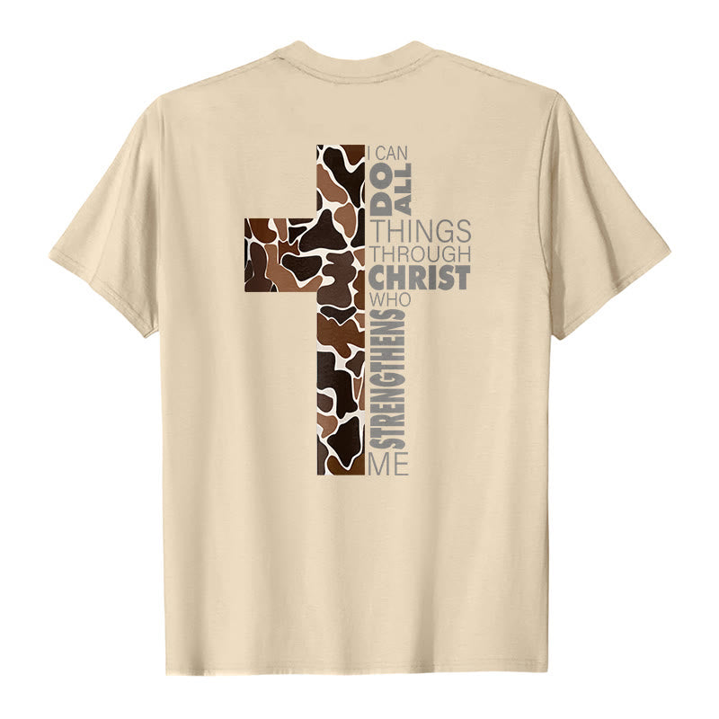 Christianartworkshop Camo Cross Design With Philippians 4:13 Verse Christian T-Shirt - image 10